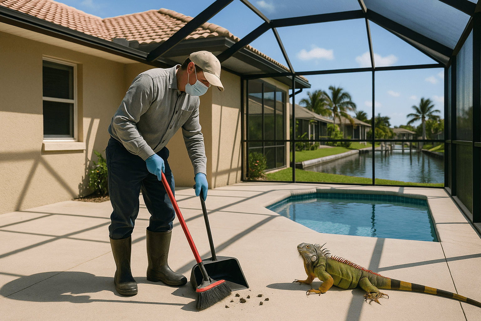 Iguana Dropping Cleanup by SoFlo Iguana Pros