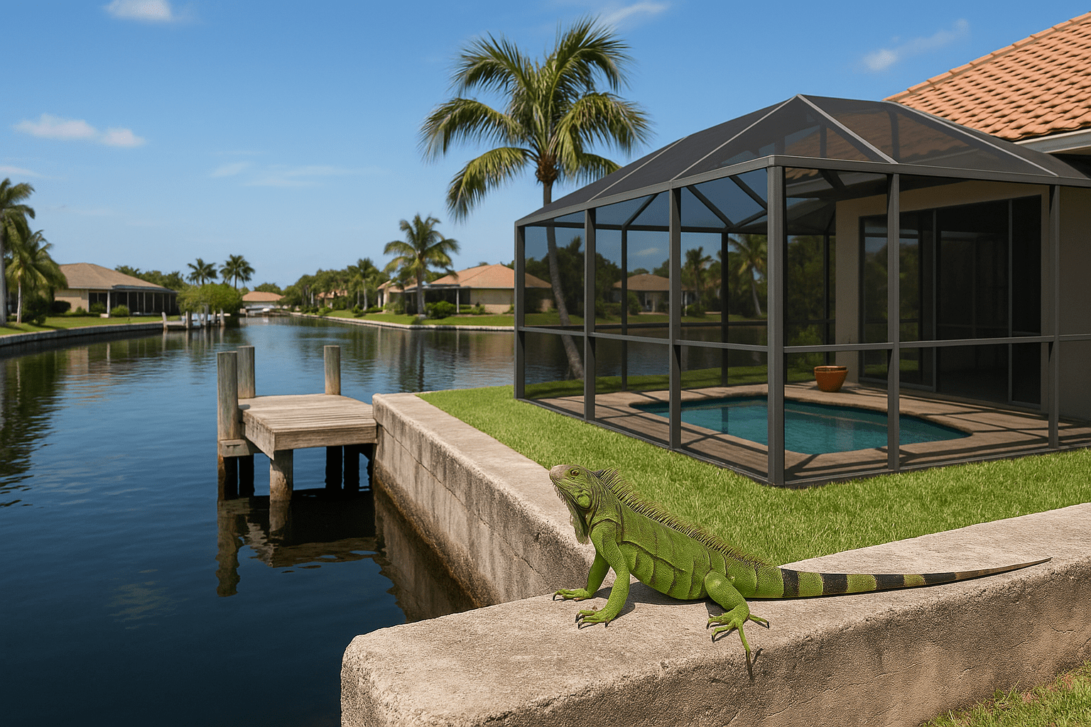 Iguana Prevention for Waterfront Homes by SoFlo Iguana Pros