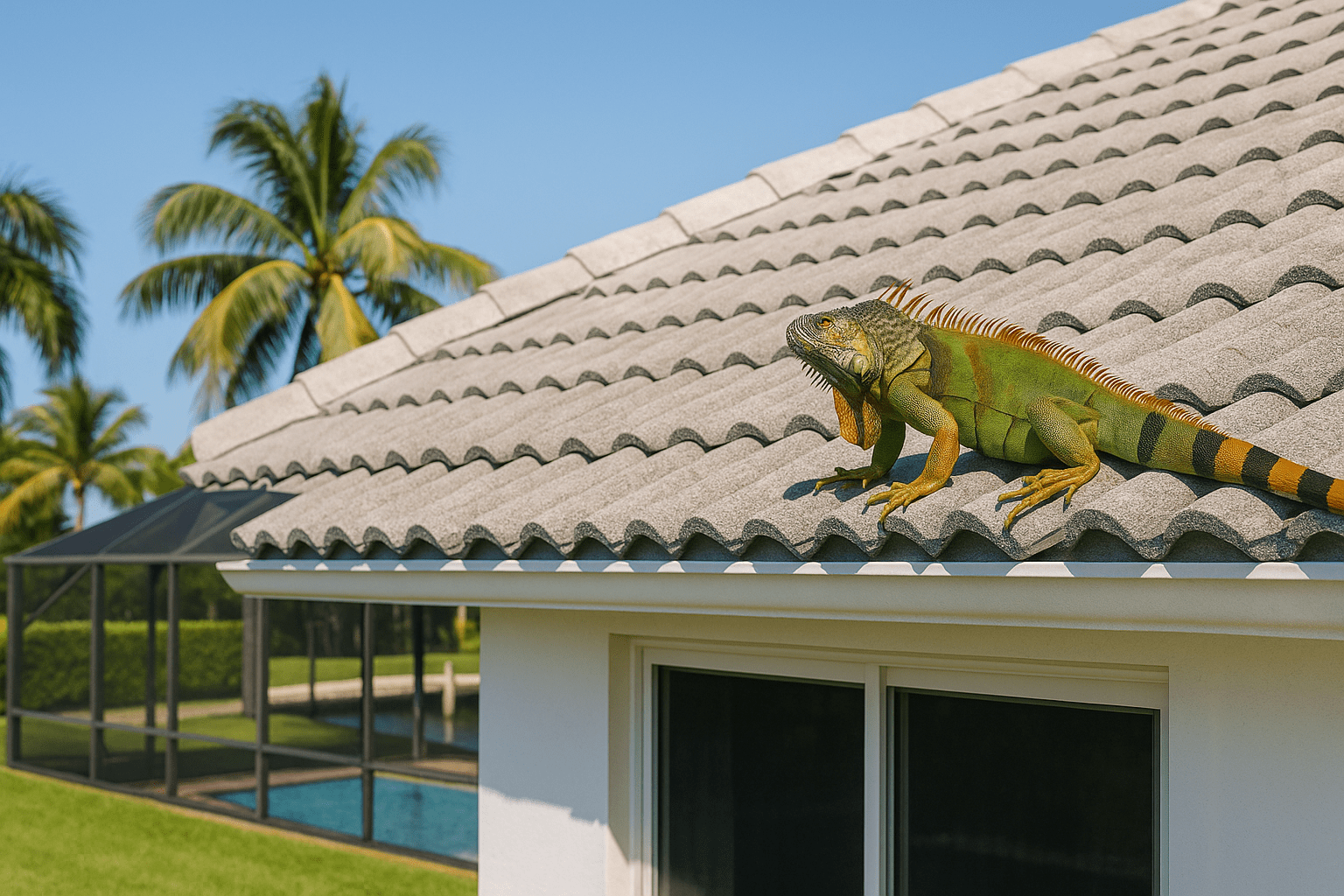 Iguana Removal from Roofs in Boca Raton by SoFlo Iguana Pros