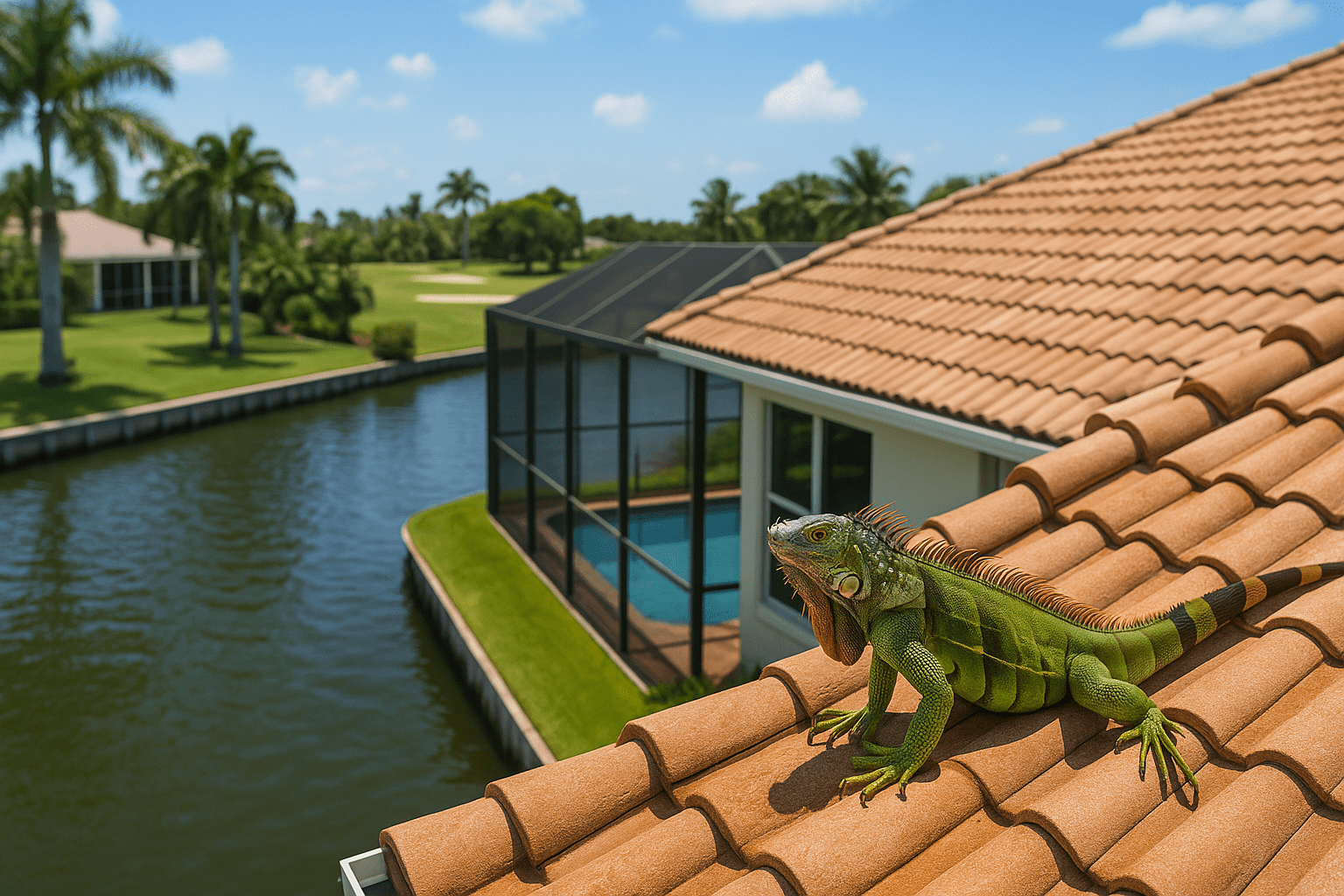Iguana Removal from Roofs in Boynton Beach by SoFlo Iguana Pros