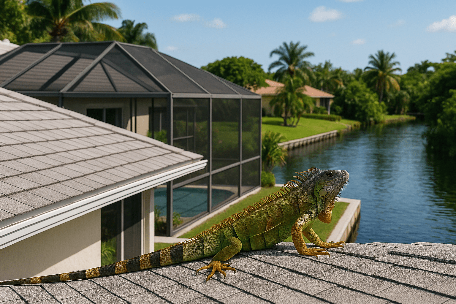 Iguana Removal from Roofs in Coral Springs by SoFlo Iguana Pros