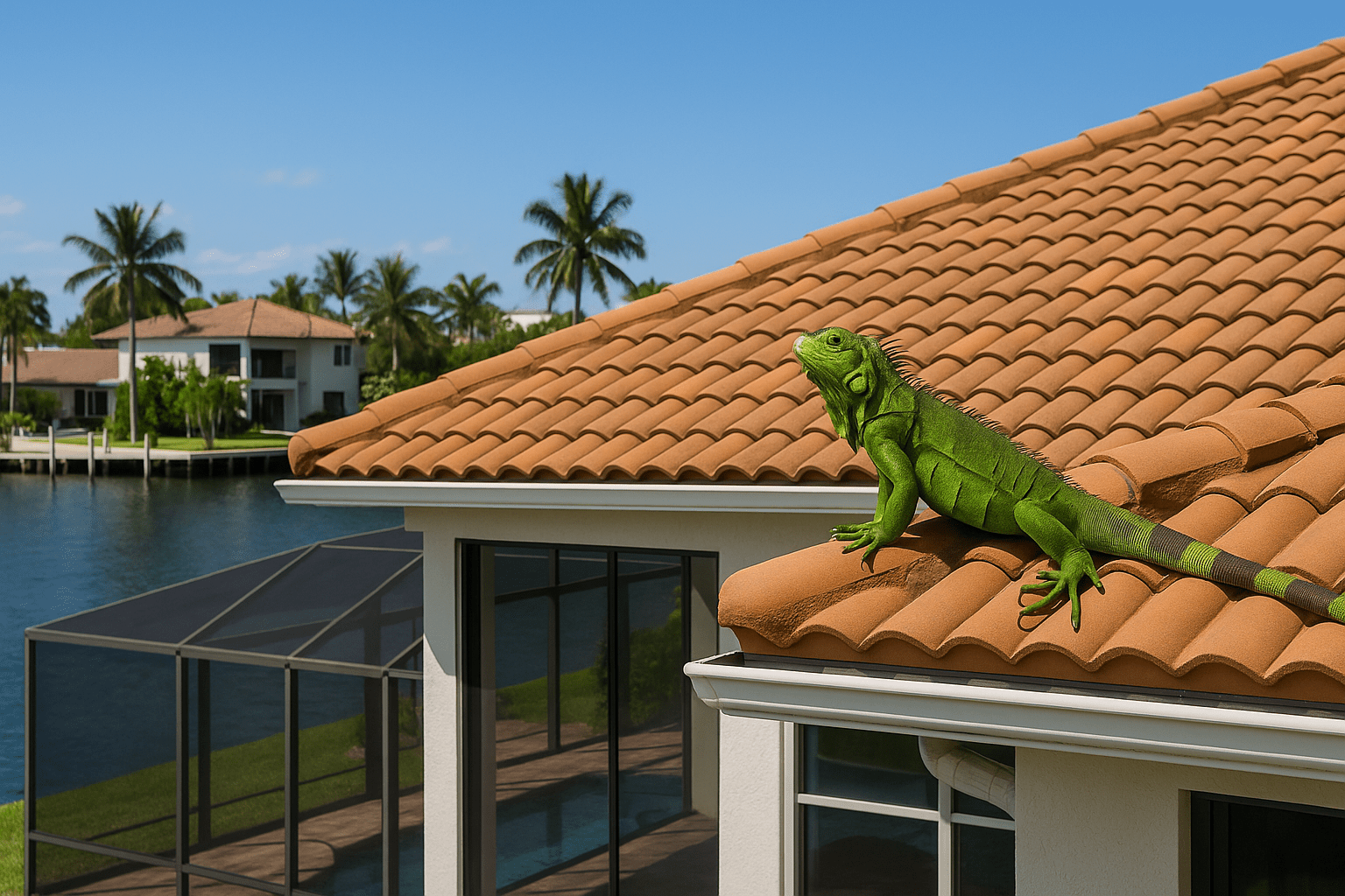 Iguana Removal from Roofs in Delray Beach by SoFlo Iguana Pros