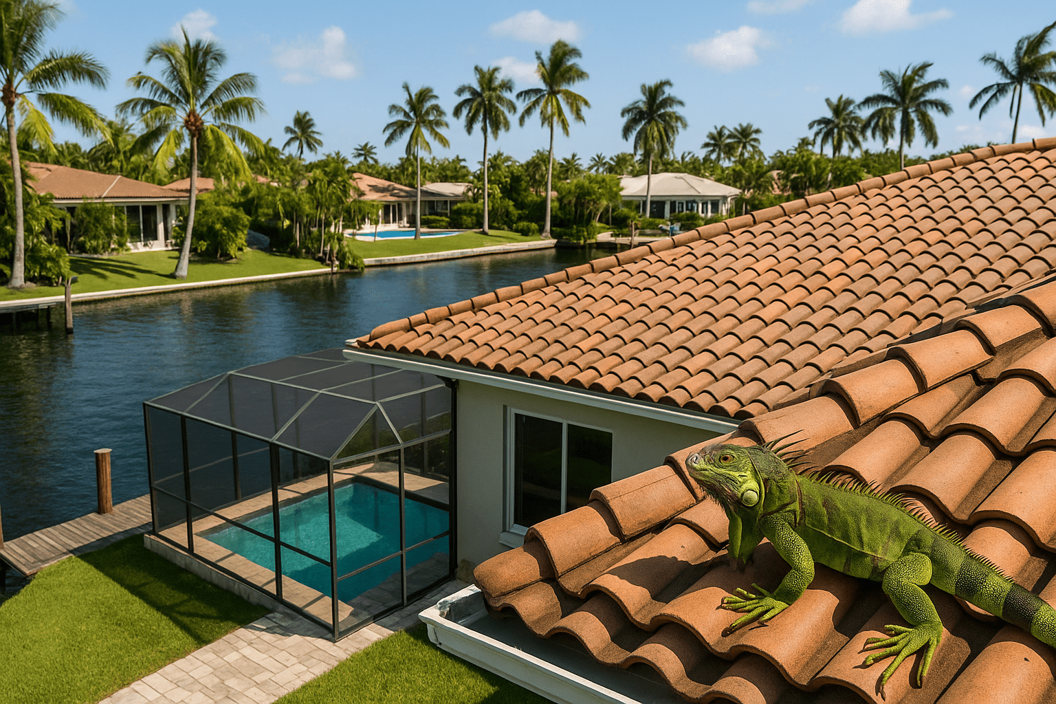 Iguana Removal from Roofs in Fort Lauderdale by SoFlo Iguana Pros
