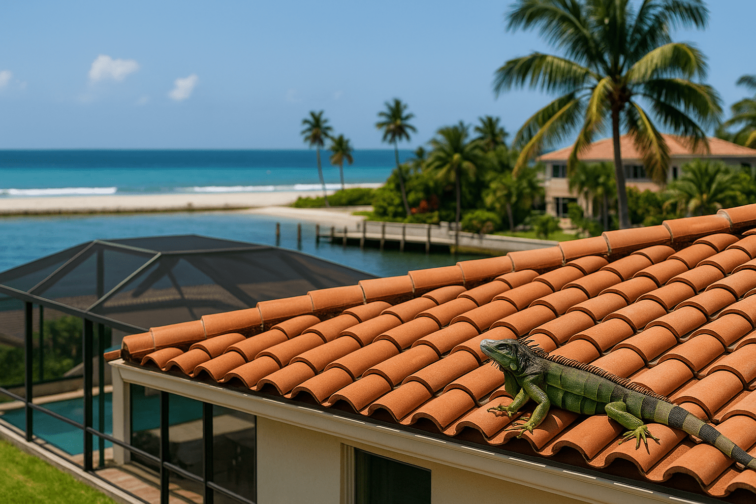 Iguana Removal from Roofs in Hollywood by SoFlo Iguana Pros