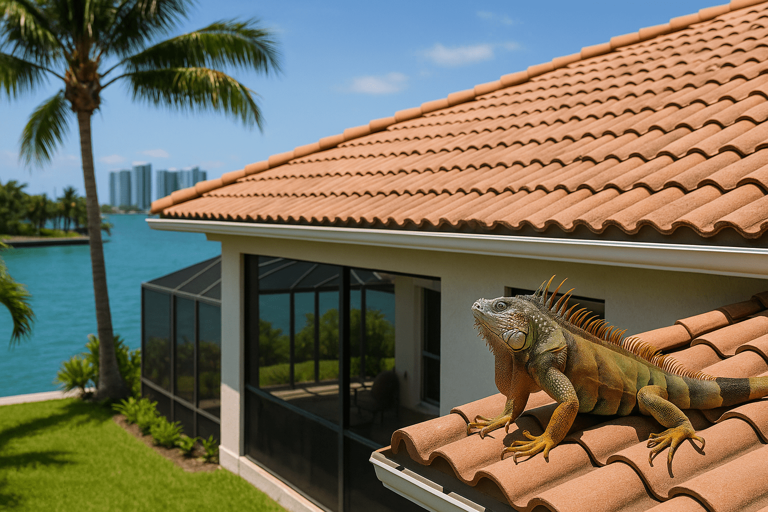 Iguana Removal from Roofs in Miami by SoFlo Iguana Pros