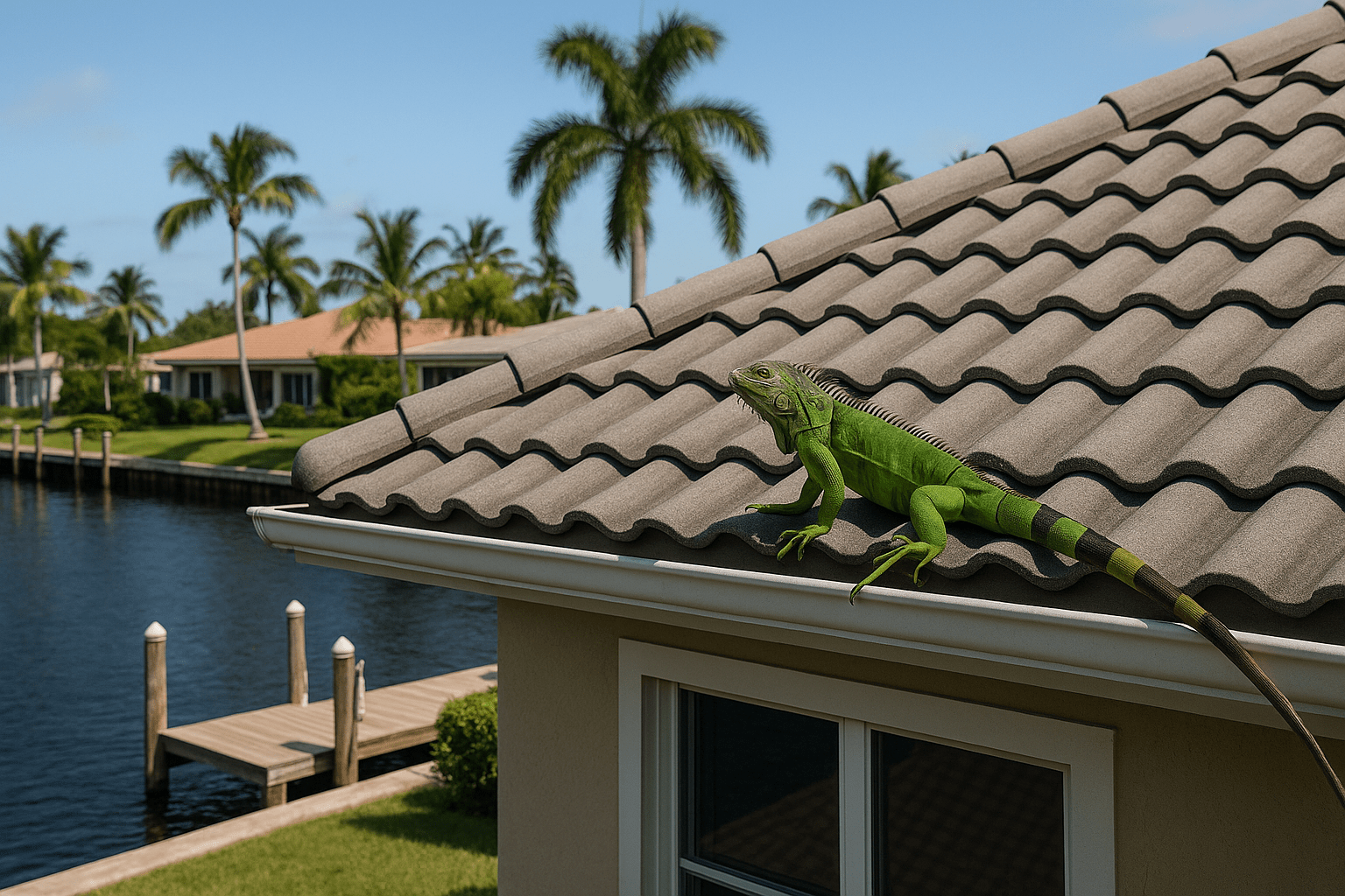 Iguana Removal from Roofs in Pompano Beach by SoFlo Iguana Pros