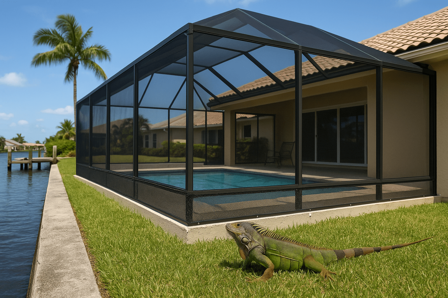 Iguana Screen Enclosure Protection by SoFlo Iguana Pros