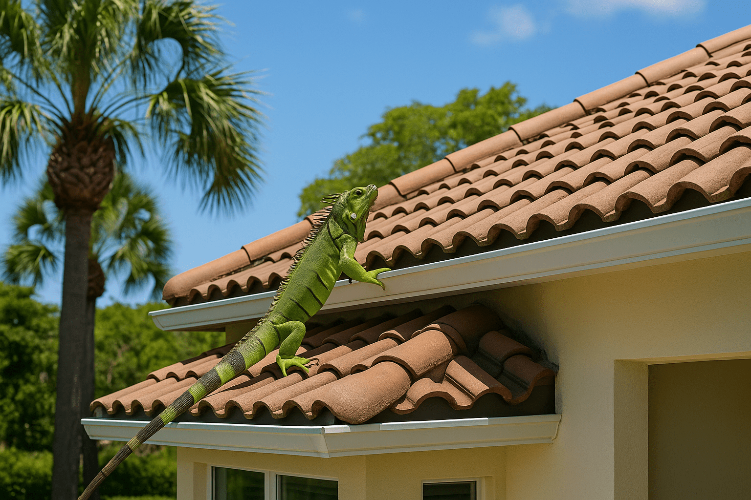 Iguanas Climbing on My Roof by SoFlo Iguana Pros