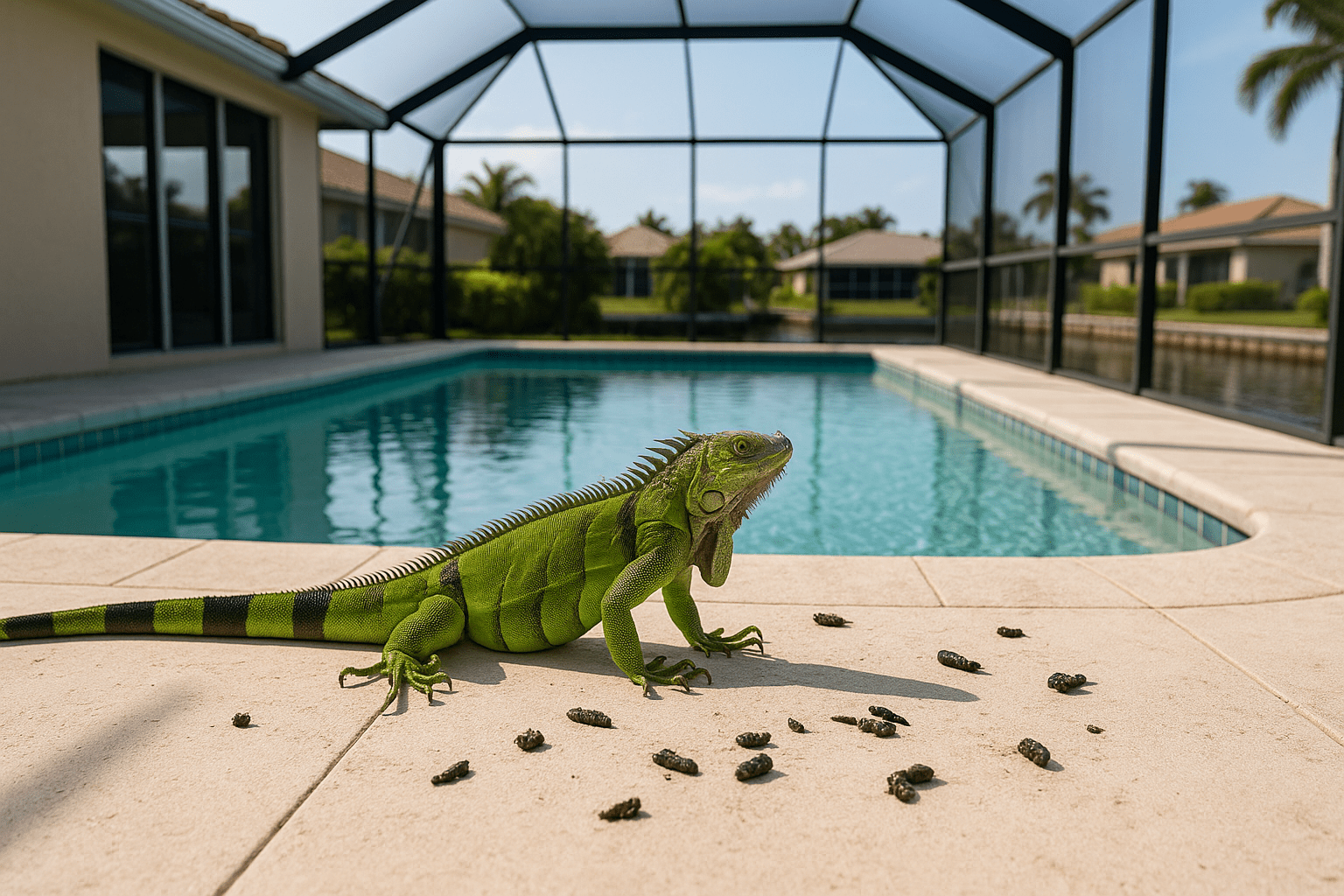 Iguanas Pooping Around My Pool by SoFlo Iguana Pros