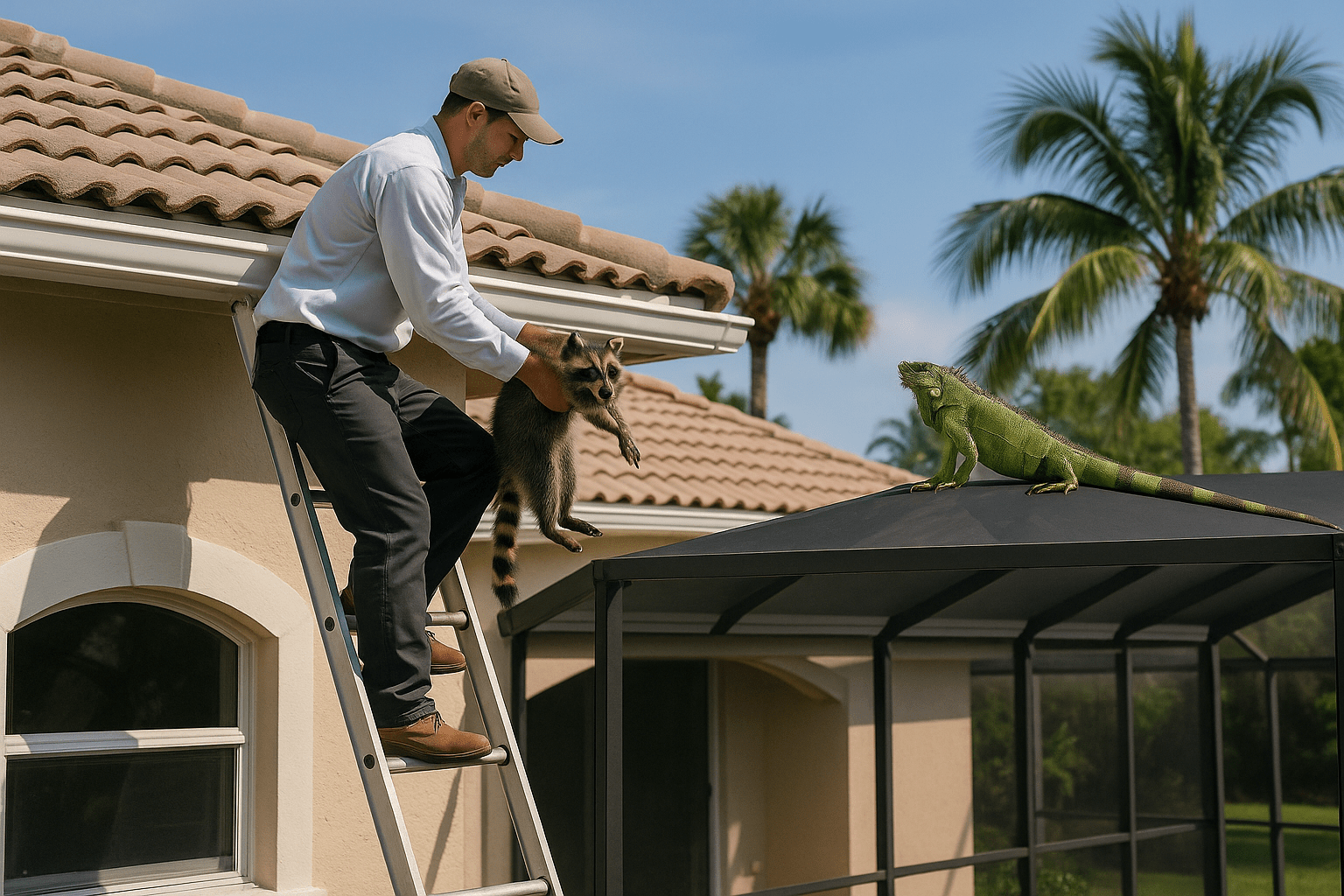 Raccoon Removal from Roofs by SoFlo Iguana Pros